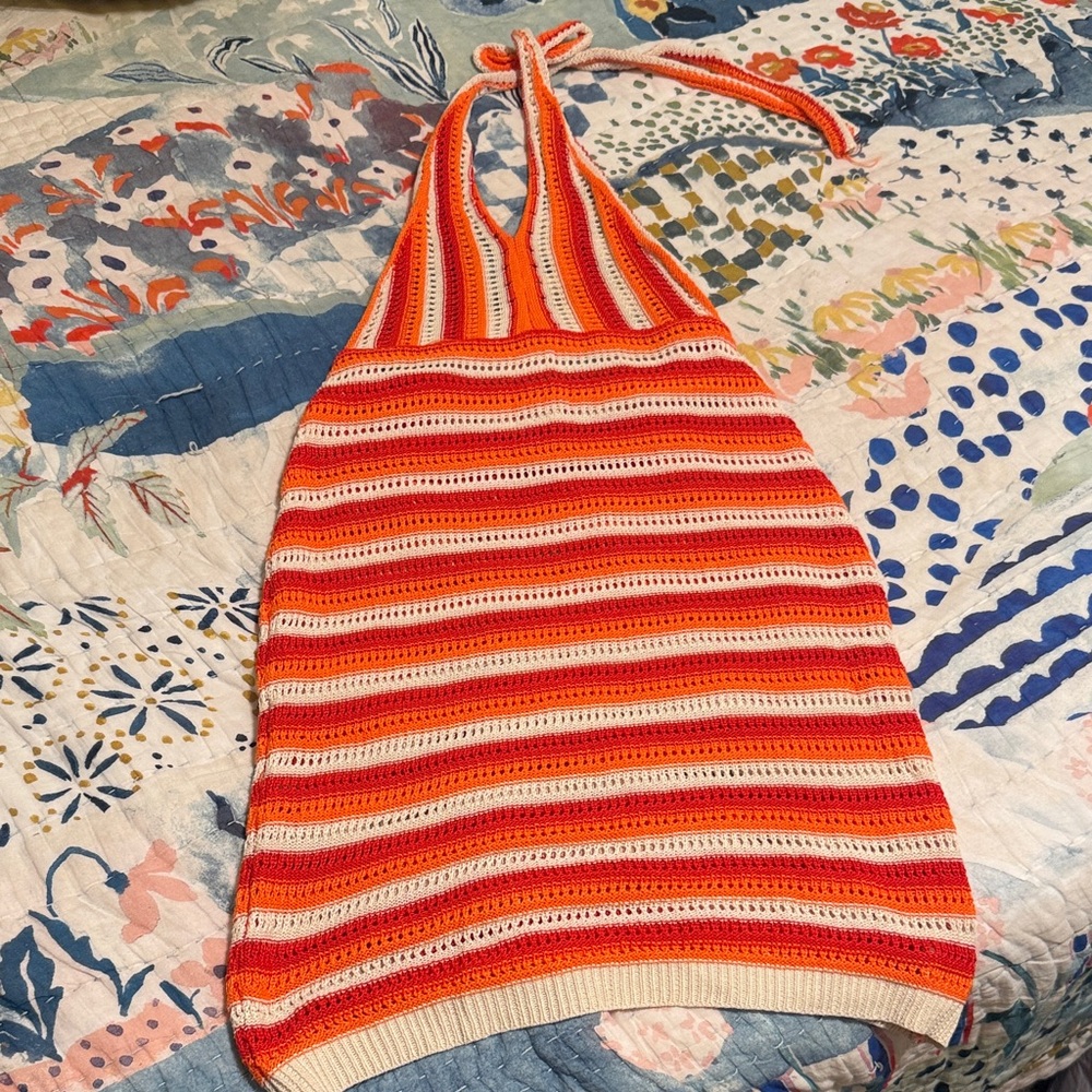 Vibrant Knit Halter Dress